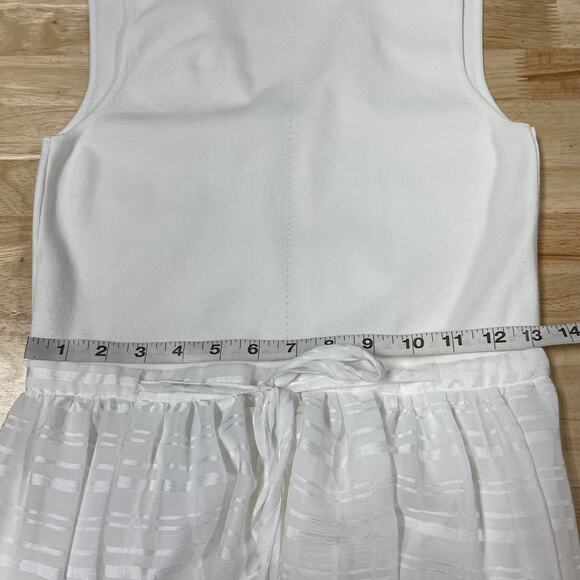 Ted Baker NWT Skylir Mixed-Media Midi Dress Size 2 (US 4-6) Ivory Sleeveless - Picture 7 of 10